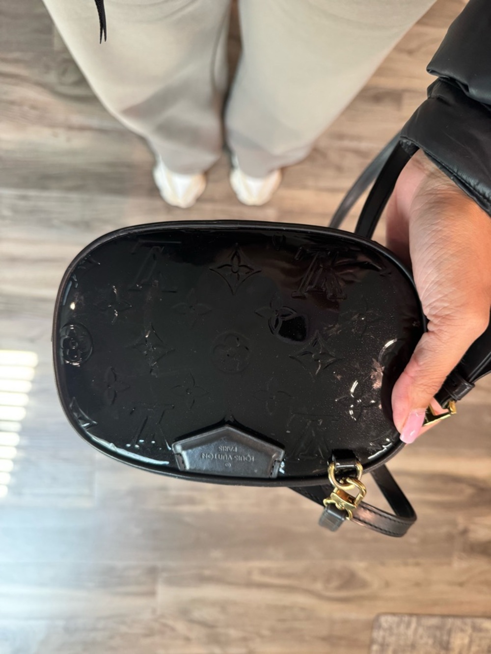 Louis Vuitton Black Patent Monogram Crossbody with Gold Hardware